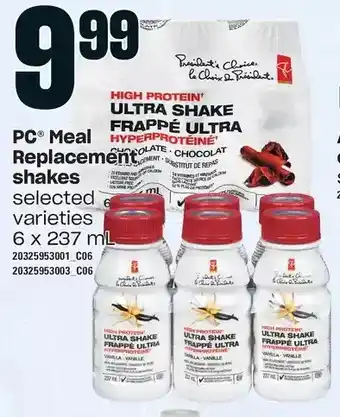 Independent Grocer Pc meal replacement shakes offer