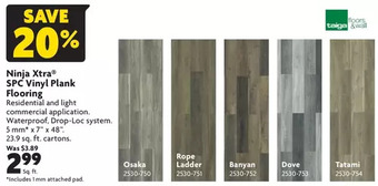 Home Hardware Ninja xtra spc vinyl plank flooring offer
