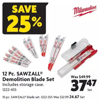 Home Hardware 12 pc. sawzall demolition blade set | 10 pc. sawzall blade set offer