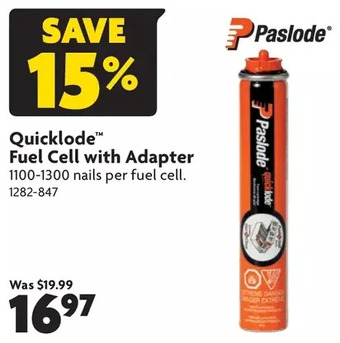 Home Hardware Quicklode fuel cell with adapter offer