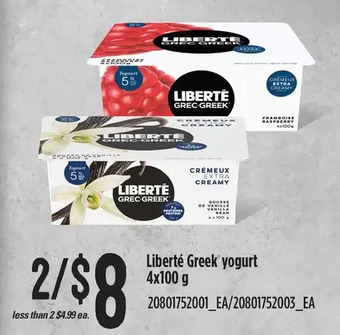 Independent Grocer Liberté greek yogurt offer