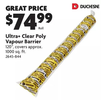 Home Hardware Ultra+ clear poly vapour barrier offer