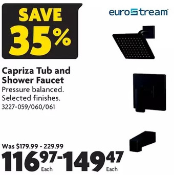 Home Hardware Capriza tub and shower faucet offer