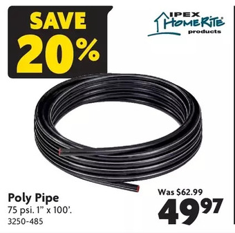 Home Hardware Poly pipe offer