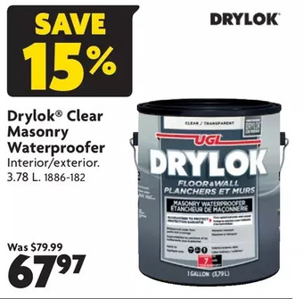 Home Hardware Drylok clear masonry waterproofer offer