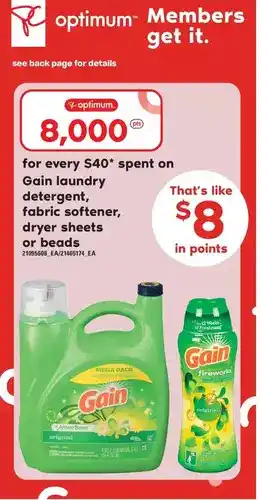 Independent Grocer Gain laundry detergent, fabric softerner, dryer sheets or beads offer