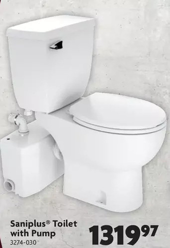 Home Hardware Saniplus toilet with pump offer