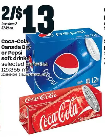 Independent Grocer Coca-cola, canada dry or pepsi soft drinks offer