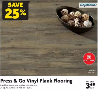 Home Hardware Press & go vinyl plank flooring offer