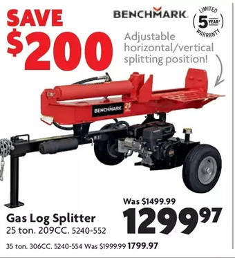 Home Hardware Gas log splitter: 25 ton | 35 ton offer