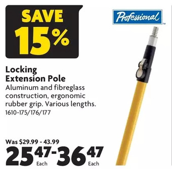 Home Hardware Locking extension pole offer