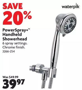 Home Hardware Powerspray+ handheld showerhead offer