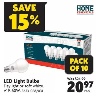 Home Hardware Led light bulbs offer