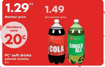 Loblaws Pc soft drinks offer