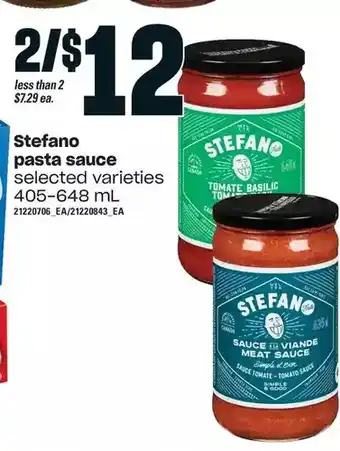 Independent Grocer Stefano pasta sauce offer