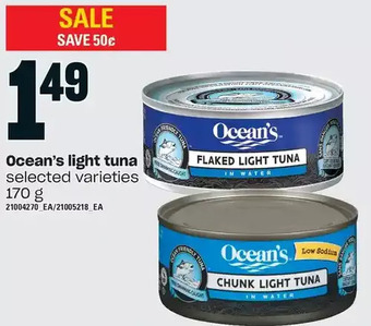 Loblaws Ocean's light tuna offer