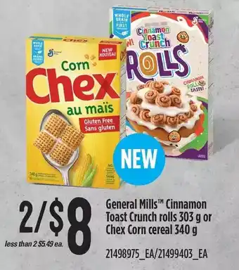 Zehrs Markets General mills cinnamon toast crunch rolls or chex corn cereal offer