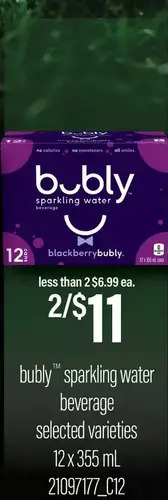Independent Grocer Bubly sparkling water beverage offer