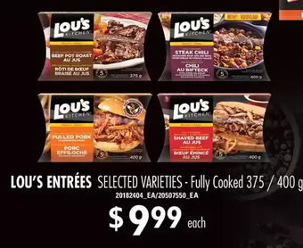 Loblaws Lou's entrees offer