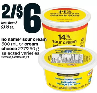Loblaws No name sour cream or cream cheese offer