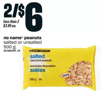 Loblaws No name peanuts offer