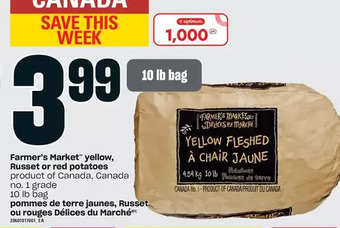 Independent Grocer Farmer's market yellow, russet or red potatoes offer