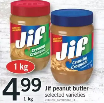 Fortinos Jif peanut butter offer