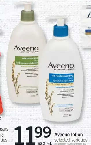 Fortinos Aveeno lotion offer