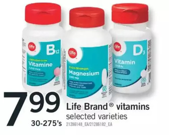 Fortinos Life brand vitamins offer