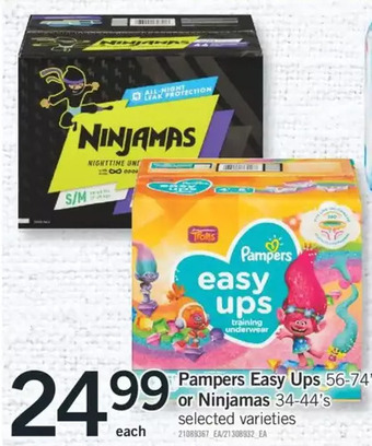 Fortinos Pampers easy ups or ninjamas offer