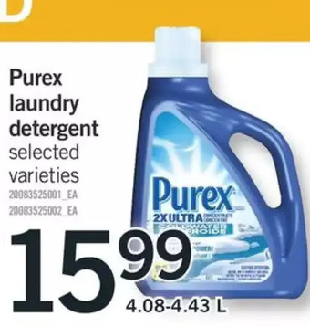 Fortinos Purex laundry detergent offer