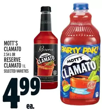 Metro Mott's clamato or reserve clamato offer