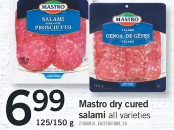 Fortinos Mastro dry cured salami offer