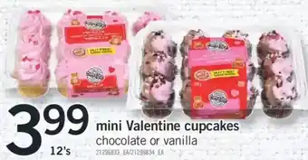 Fortinos Mini valentine cupcakes chocolate or vanilla offer