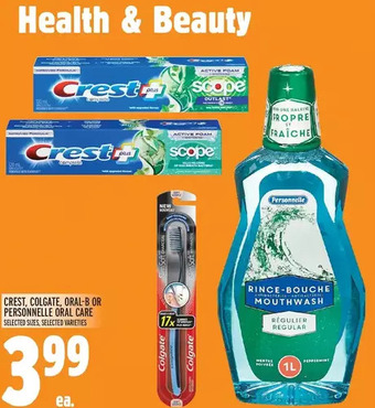 Metro Crest, colgate, oral-b or personnelle oral care offer