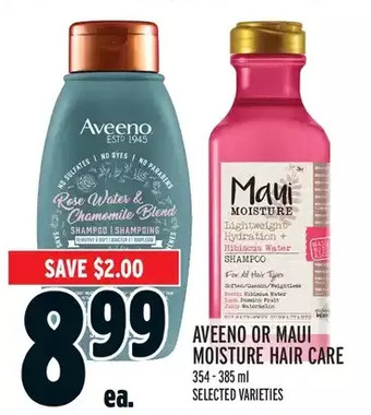 Metro Aveeno or maui moisture hair care offer