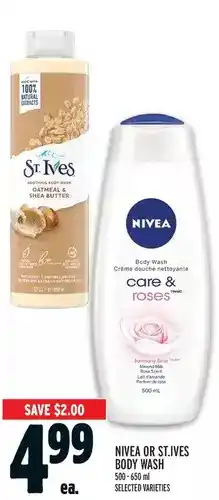 Metro Nivea or st. ives body wash offer