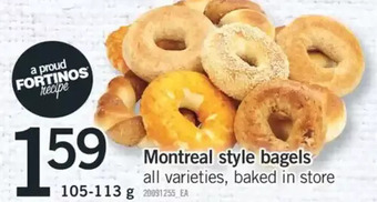 Fortinos Montreal style bagels offer