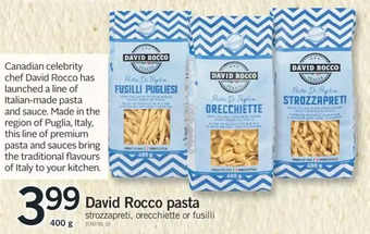 Fortinos David rocco pasta offer