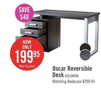 The Brick Oscar reversible desk - distressed grey offer