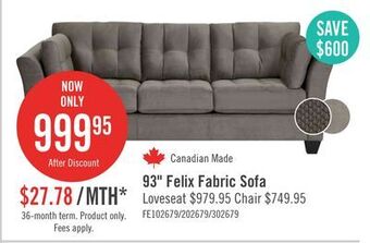The Brick Felix textured polyester sofa - dark ash offer
