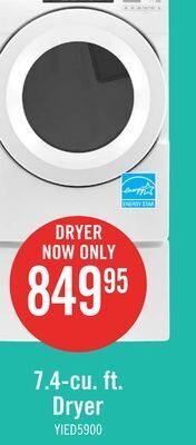 The Brick Inglis 7.4 cu. ft. electric dryer with intuitive touch controls - yied5900hw offer