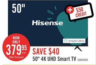 The Brick Hisense 50" a60gv series vidaa 4k uhd smart tv - 50a60gv offer
