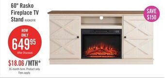 The Brick Rasko 60" tv stand with log fireplace offer