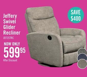 The Brick Jeffery velvet swivel glider recliner - stone offer