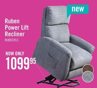 The Brick Ruben chenille power lift reclining chair - grey offer