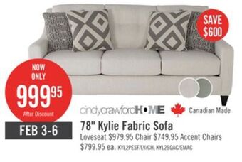 The Brick Kylie linen-look fabric sofa - zeus pearl offer