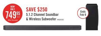 The Brick Samsung q800b 5.1.2-channel soundbar with wireless subwoofer - hw-q800b/zc offer