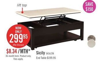 The Brick Sicily coffee table with lift-top and casters beige offer