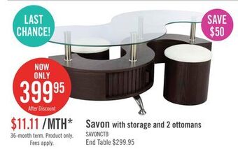 The Brick Savon coffee table with two ottomans - walnut offer